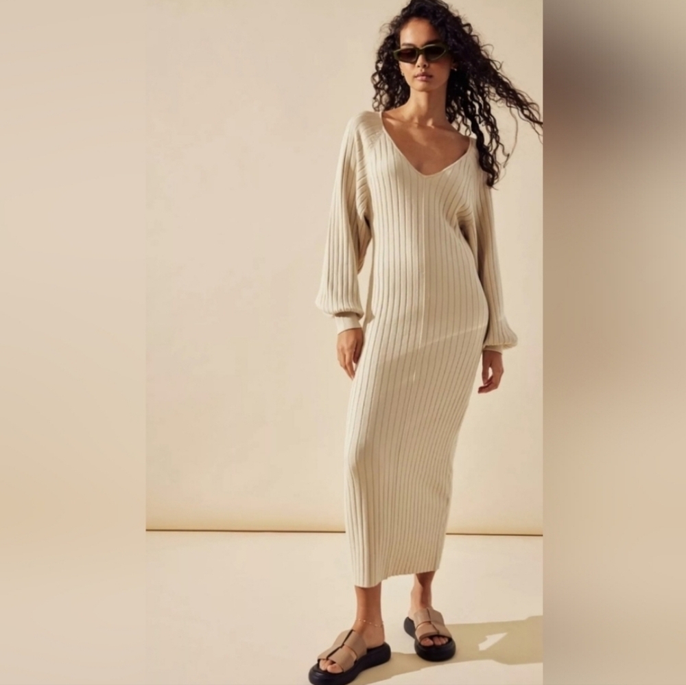 Rosha Sweater Midi Free People Beach, Size Xs, Color Conch